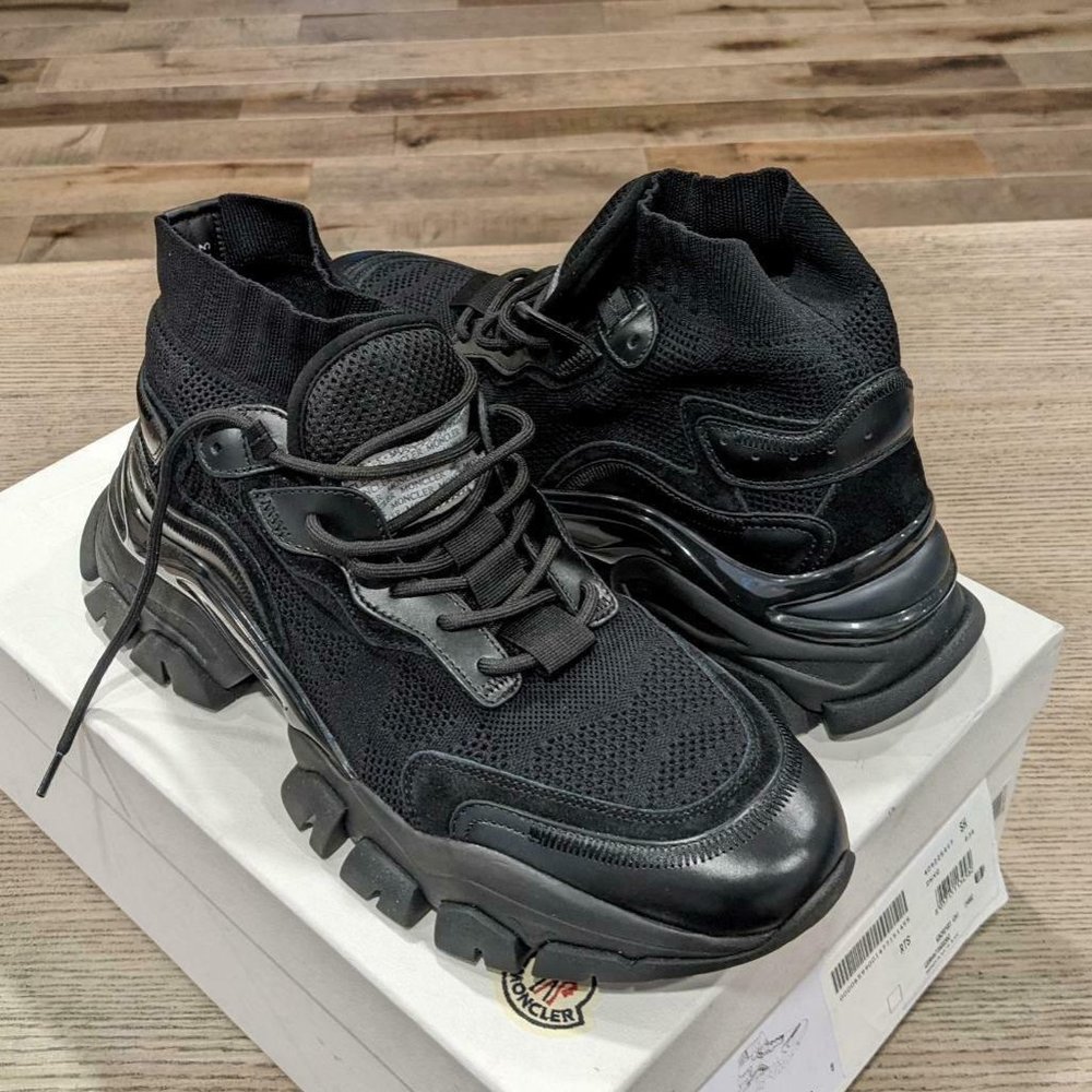 Mens Moncler "Leave No Trace" High-Top Sneakers Black 43 US 10